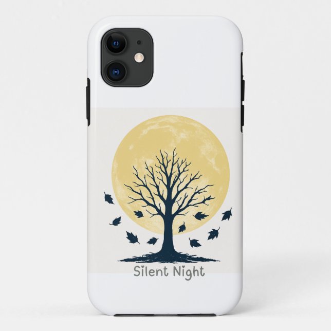 Capa Para iPhone 11 Silent Night Moon Tree Phone Case (Verso)