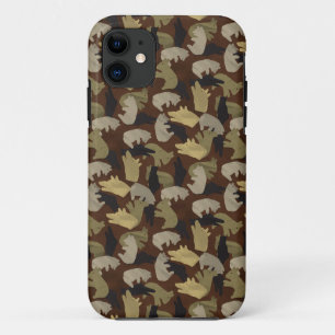 Capa Para iPhone 11 Silhouette Animal Camouflage Brown