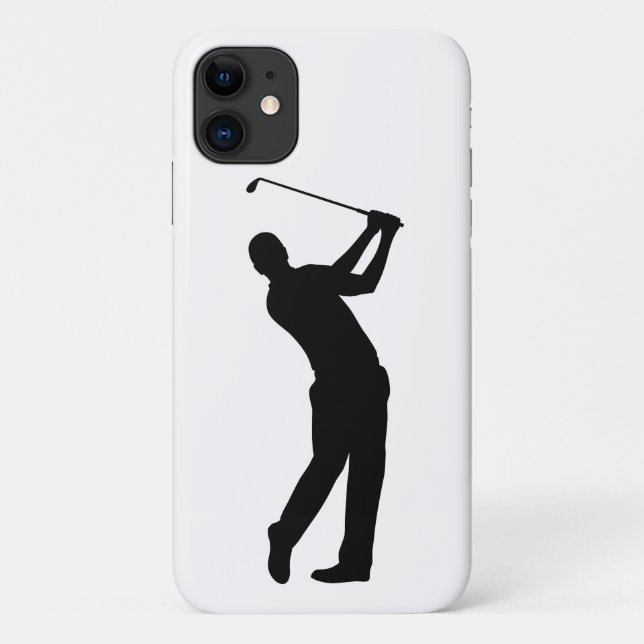 Capa Para iPhone 11 Silhouette Swing de Golf (Verso)