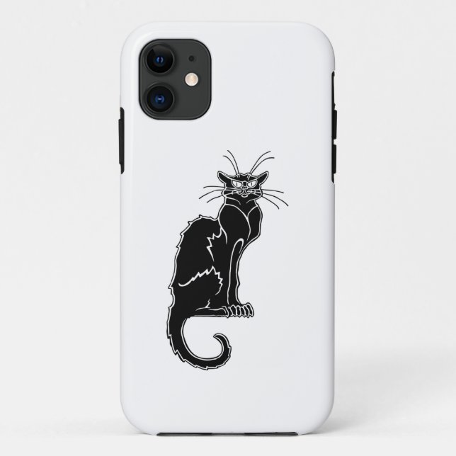 Capa Para iPhone 11 silhueta de animal gato preto (Verso)