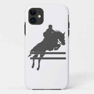 Capa Para iPhone 11 Silhueta de cavalo saltante - Escolher cor de fund