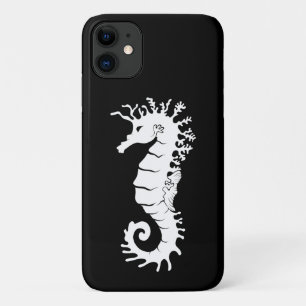 Capa Para iPhone 11 Silhueta de Criatura Marítima - Cavalos-marinhos