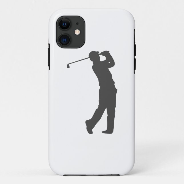 Capa Para iPhone 11 Silhueta de jogador de golfe (Verso)
