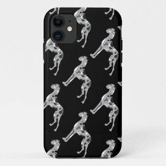 Capa Para iPhone 11 Silhueta do Dogue Alemão Cinza
