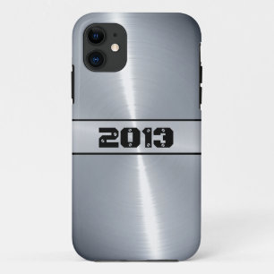 Capa Para iPhone 11 Silver Shiny Steel Metal 10