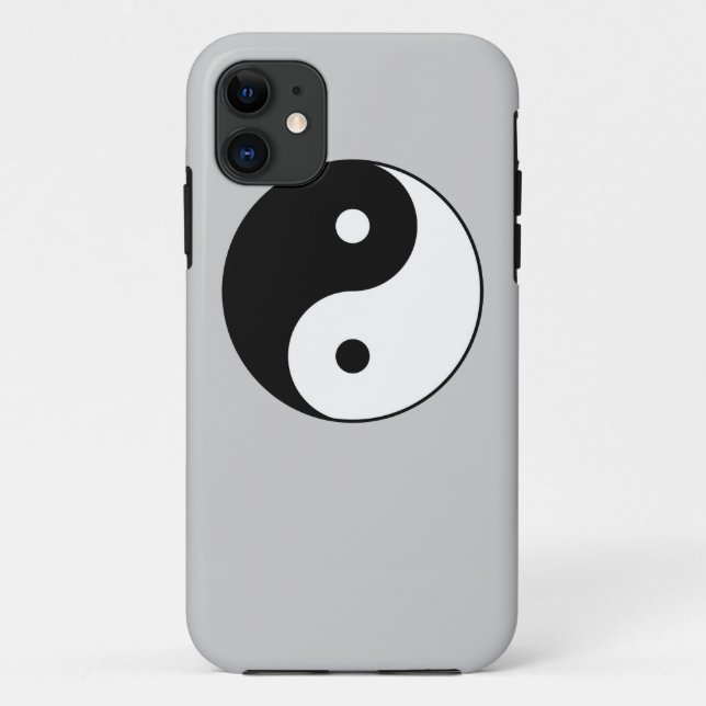 Capa Para iPhone 11 símbolo branco preto yin yang (Verso)