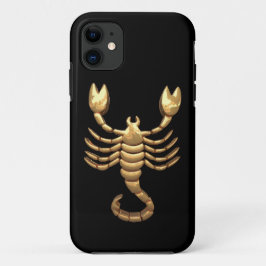 Capa Para iPhone 11 Símbolo de Escorpião de Tom Dourado Zodiac