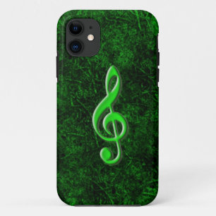Capa Para iPhone 11 Símbolo de Nota de Música Verde iPhone 5 Case