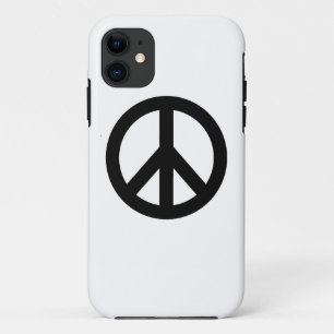 Capa Para iPhone 11 Símbolo de Sinal de Paz Branco Preto