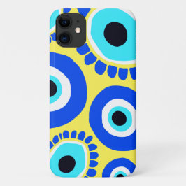 Capa Para iPhone 11 Símbolo de sorte mau, azul, branco e amarelo