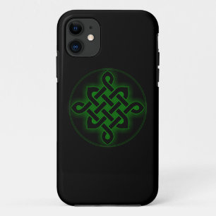 Capa Para iPhone 11 símbolo de vibração místico do nó verde celeste p