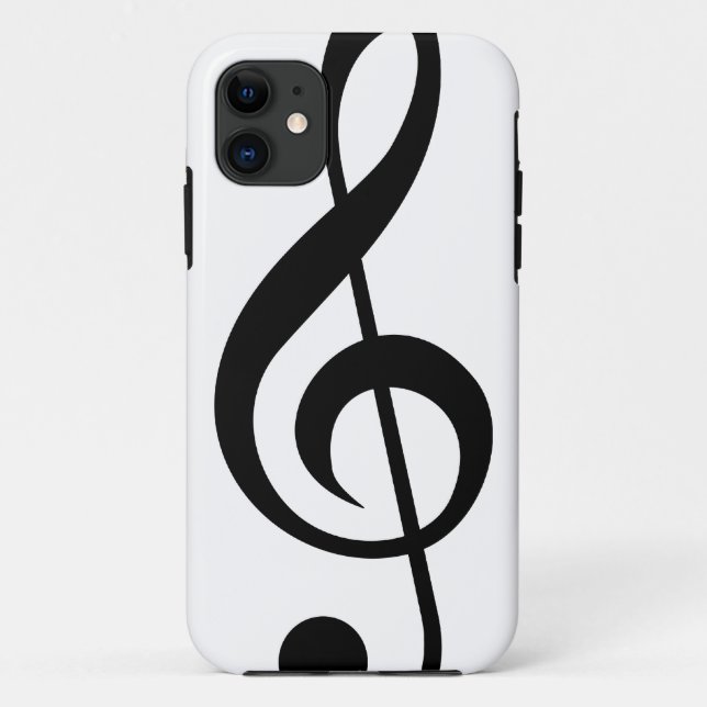Capa Para iPhone 11 Símbolo do Musical do G-Clef do Clef de triplo (Verso)