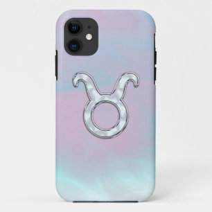 Capa Para iPhone 11 Símbolo do zodíaco do Taurus da madrepérola