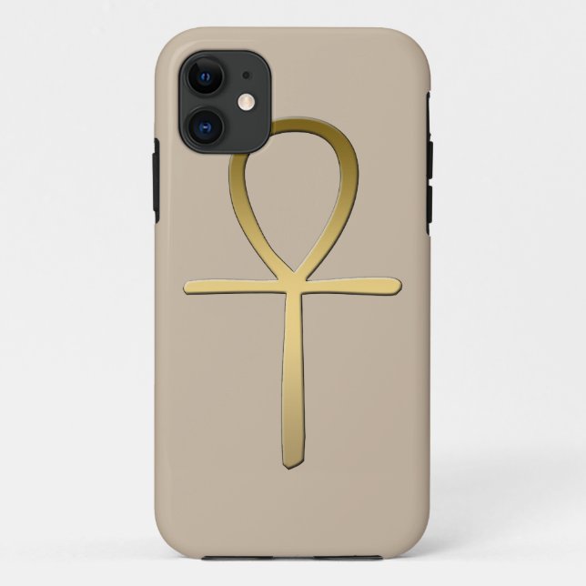 Capa Para iPhone 11 Símbolo egípcio transversal de Ankh (Verso)