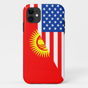 Capa Para iPhone 11 simbolo meio bandeira do país do Quirguistão na am