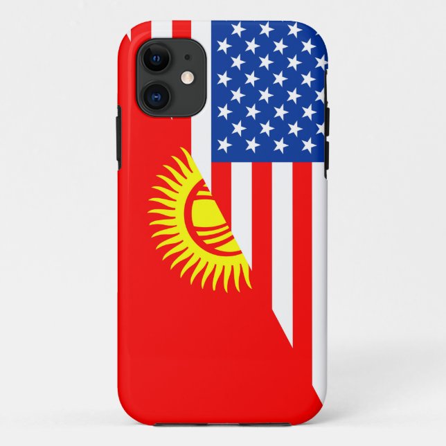 Capa Para iPhone 11 simbolo meio bandeira do país do Quirguistão na am (Verso)