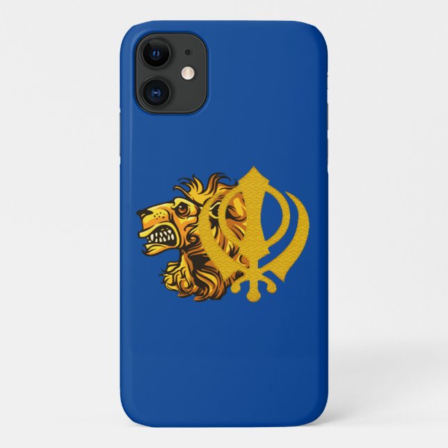 Capa Para iPhone 11 Símbolo sikh khanda lion sikhism legal (Verso)
