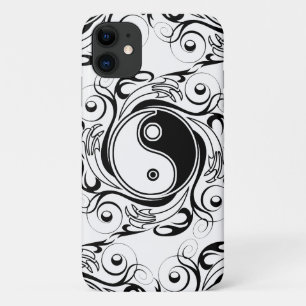 Capa Para iPhone 11 Símbolo Yin & Yang Preto e Branco Estilo Tatuagem
