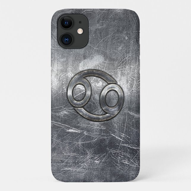 Capa Para iPhone 11 Símbolo Zodiac cancer Estilo Industrial (Verso)