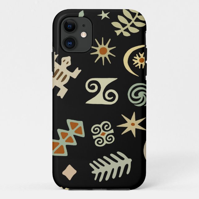 Capa Para iPhone 11 Símbolos Adinkra Africanos (Verso)