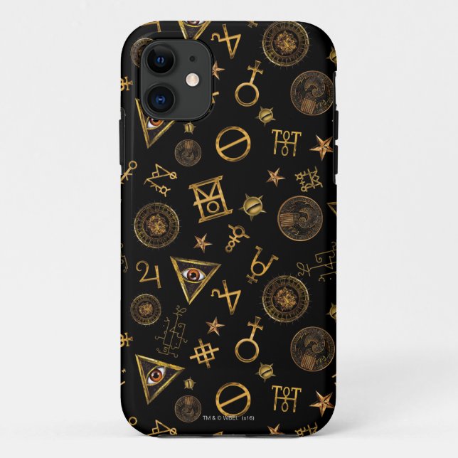 Capa Para iPhone 11 Símbolos Mágicos MACUSA™ E Padrão Cresten (Verso)