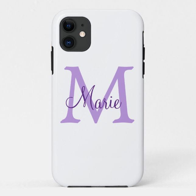 Capa Para iPhone 11 simple minimal add name monogram pink red   throw  (Verso)