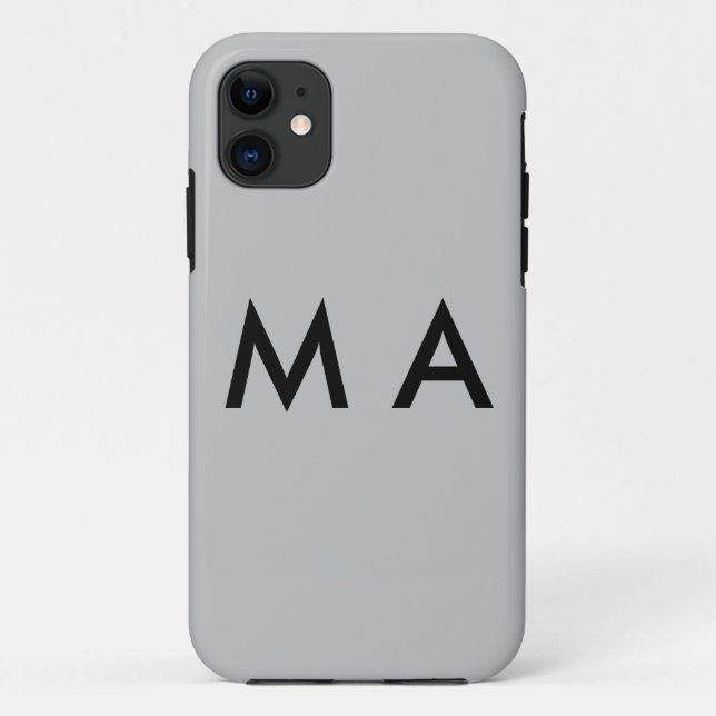 Capa Para iPhone 11 Simple monogram add your name letter man minimal t (Verso)