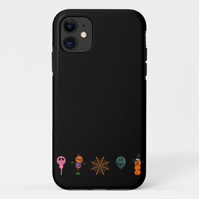 Capa Para iPhone 11 Simples Abóbora do Halloween encara a festa do fan (Verso)