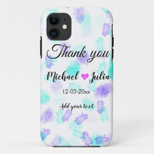 Capa Para iPhone 11 Simples agradecimento minimal casal nome coração b