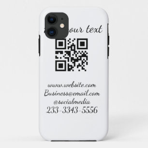 Capa Para iPhone 11 simples código QR personalizado adicionar seu nome