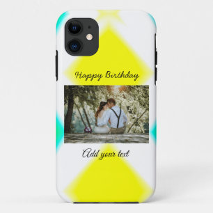 Capa Para iPhone 11 simples colorido minimal feliz aniversário adicion