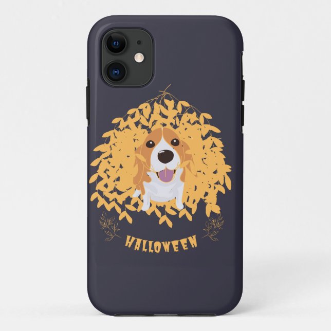 Capa Para iPhone 11 Simples Elegante, meu cachorro e halloween (Verso)