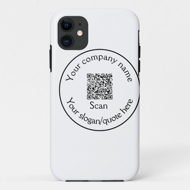 Capa Para iPhone 11 simples minimal adicione seu código Q R digitalize (Verso)