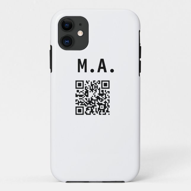 CAPA PARA iPhone 11 SIMPLES MINIMAL.CUTIE ADICIONAR NOME Q R CÓDIGO DE (Verso)