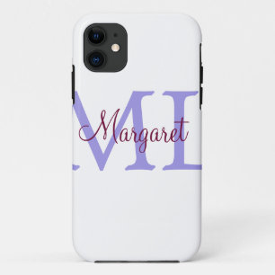 Capa Para iPhone 11 simples minimalista adicionar nome monograma rosa 