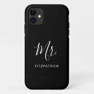 Capa Para iPhone 11 Simples Moderno Sr. Groom Novo Elegante