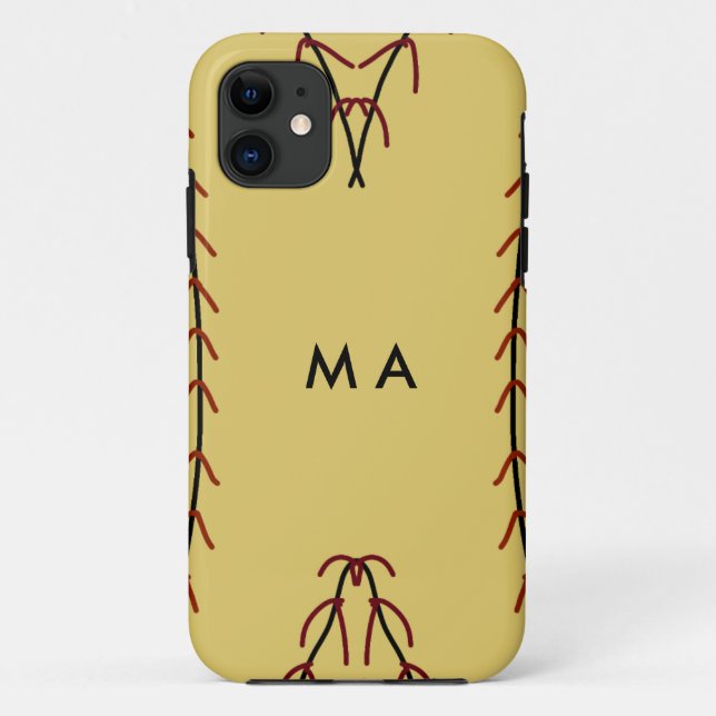 Capa Para iPhone 11 Simples monograma adicione seu nome com letra míni (Verso)