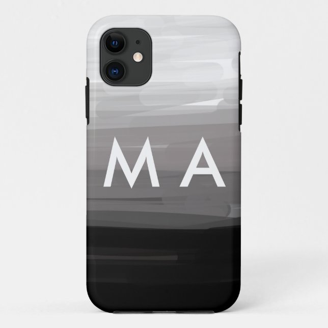 Capa Para iPhone 11 Simples monograma adicione seu nome com letra míni (Verso)