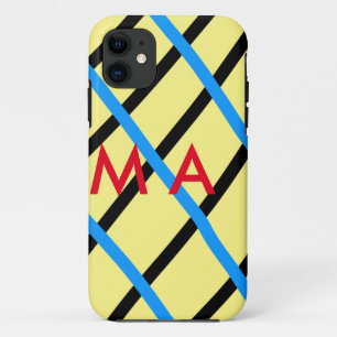 Capa Para iPhone 11 Simples monograma adicione seu nome com letra míni