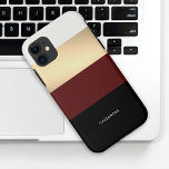 Capa Para iPhone 11 Simples preto Dourado Borgonha Vermelha Personaliz<br><div class="desc">Simples Chic Black Burgundy Red Personalizado iPhone 11 Case</div>