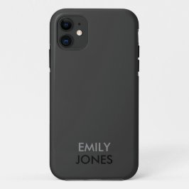 Capa Para iPhone 11 Simples preto e cinzas elegantes, personalizadas