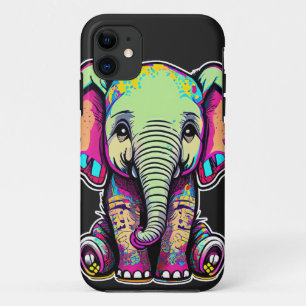 Capa Para iPhone 11 Simulação digital do lindo bebê elefante