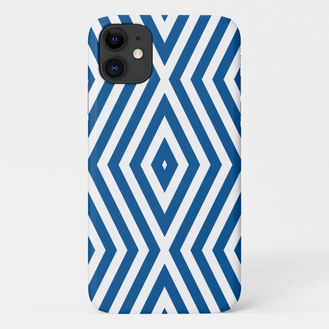 Capa Para iPhone 11 Sinal Blue Moods Diamond Chevrons (Verso)