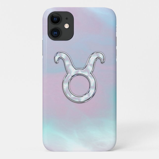 Capa Para iPhone 11 Sinal de Mãe de Pearl Nacre Style Taurus Zodiac (Verso)