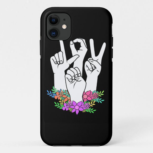 Capa Para iPhone 11 Sinal de Mão do Professor ASL (Verso)