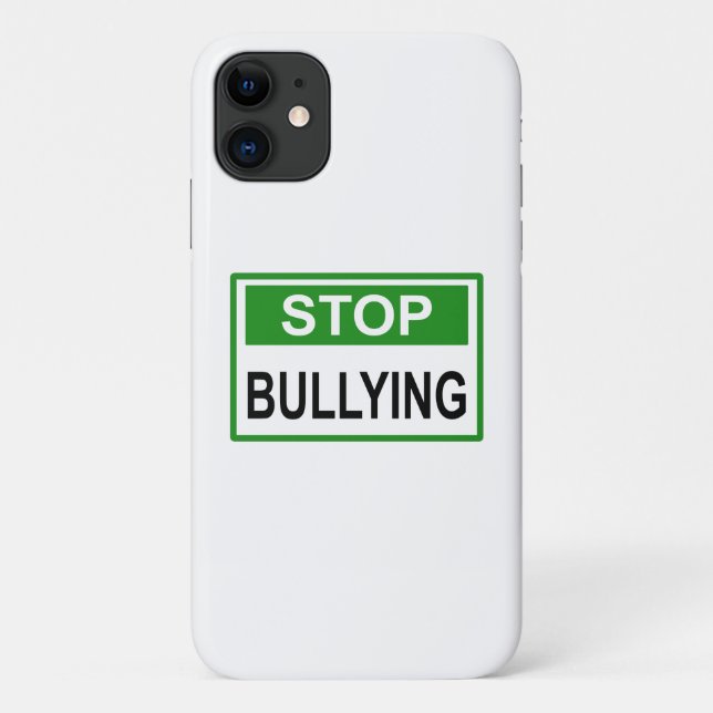 Capa Para iPhone 11 Sinal de Pare o Bullying verde (Verso)