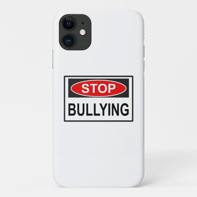 Capa Para iPhone 11 Sinal de Pare o Bullying vermelho (Verso)