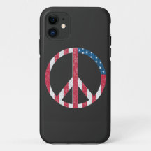 Sinal de Paz da Bandeira Americana Vintage Vermelh