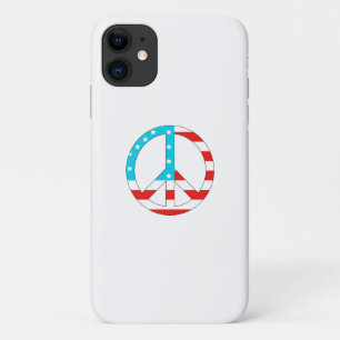 Capa Para iPhone 11 Sinal de Paz de Bandeira Americana