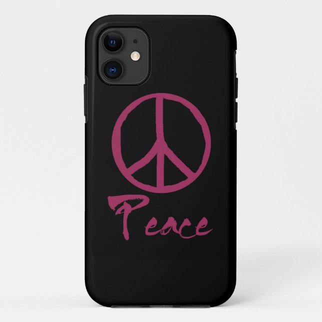 Capa Para iPhone 11 Sinal de paz retro (Verso)